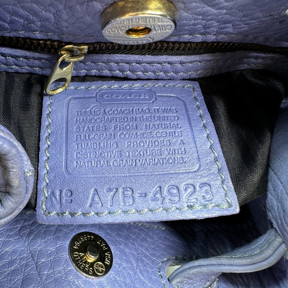 Coach Vintage - Sonoma 2-Handle Bucket Bag 4923, Pebbled - Periwinkle, USA 90s - Picture 10 of 14